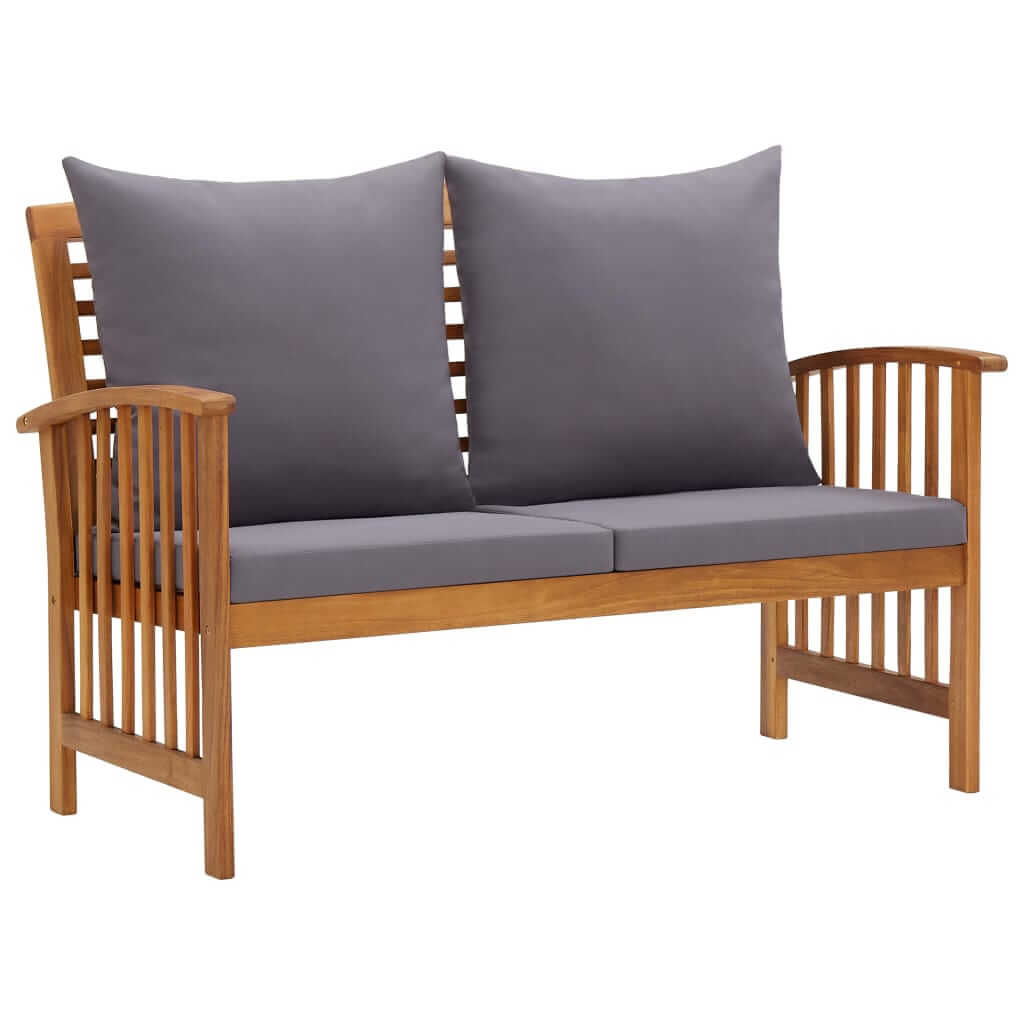Stylish Garden Bench with Cushions Solid Acacia Wood