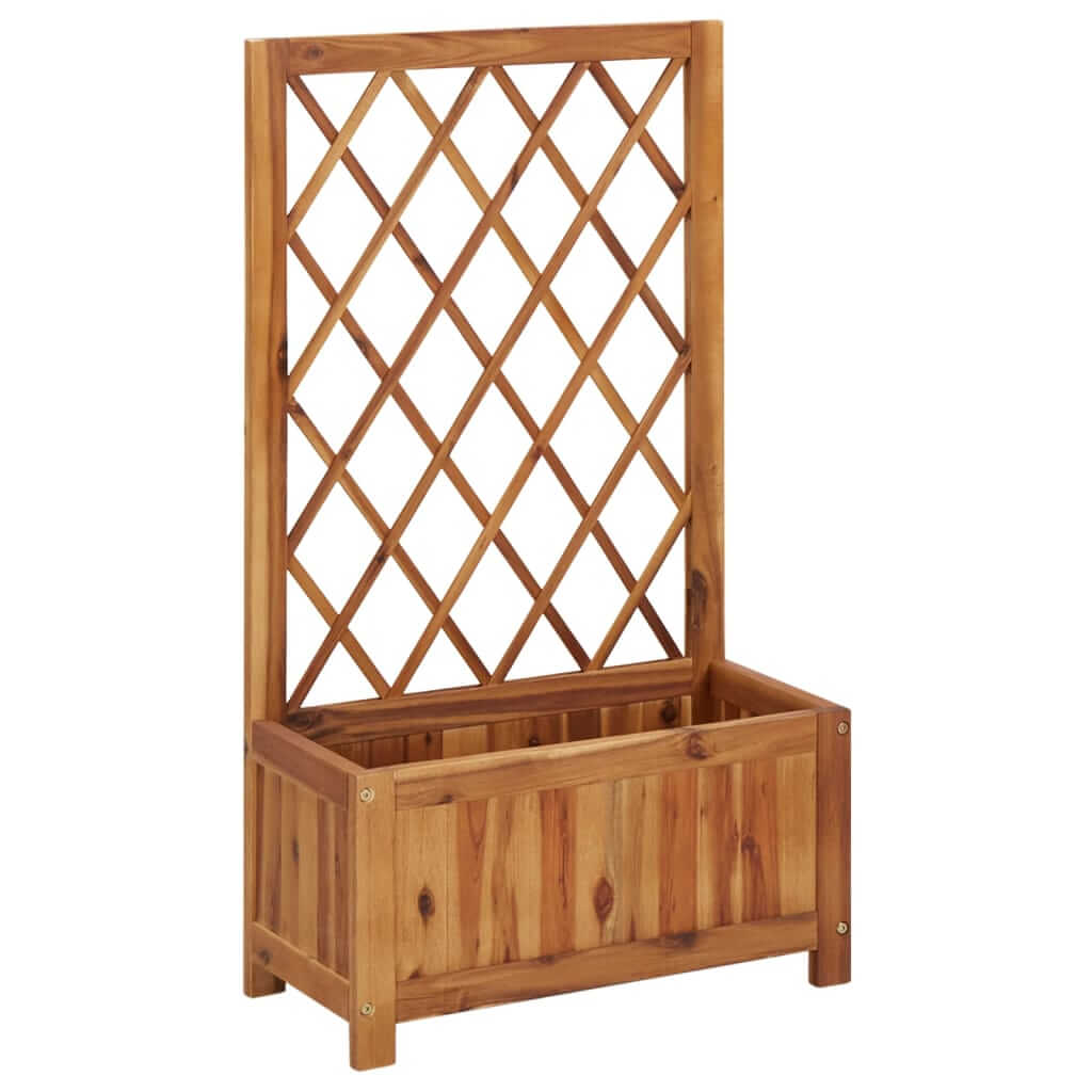 wood raised garden with trellis Garden Raised Bed with Trellis