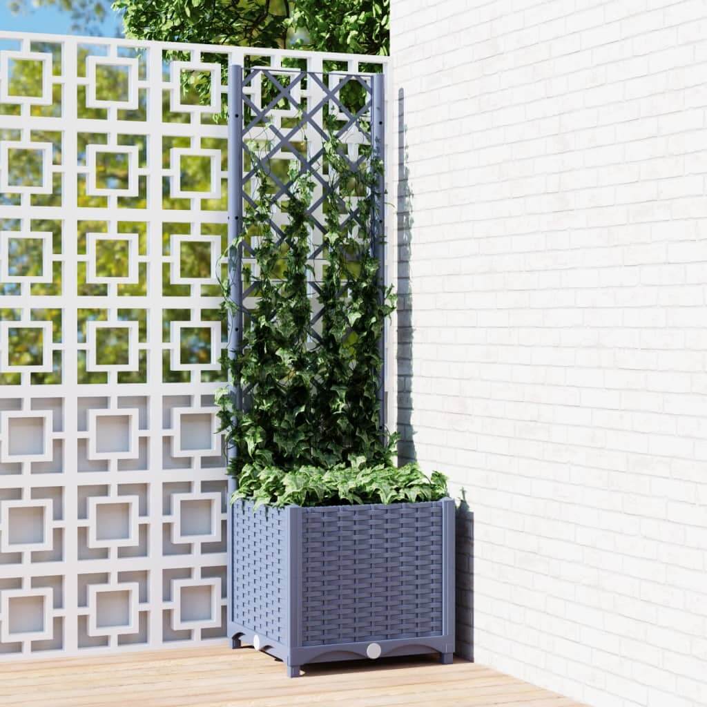 planter with trellis grey Garden Planter with Trellis