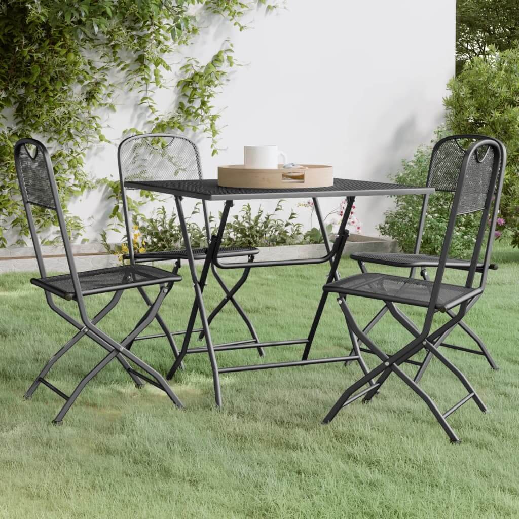 expanded metal patio table and chairs