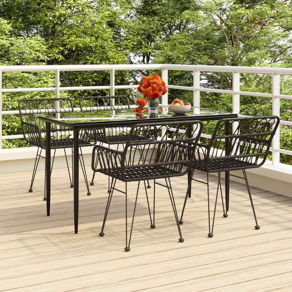 Piece Garden Dining Set Stylish Poly Rattan Furniture