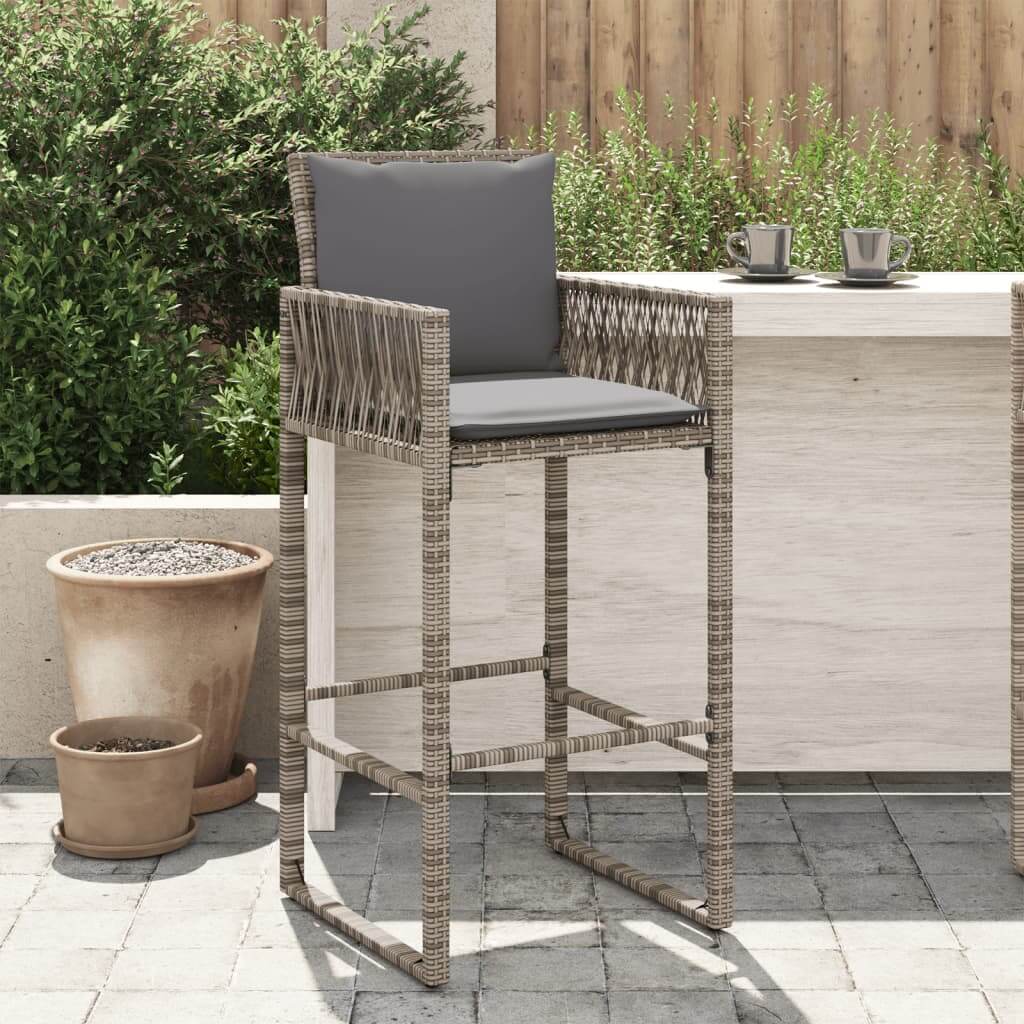 Comfortable Garden Bar Stools with Cushions pcs Grey
