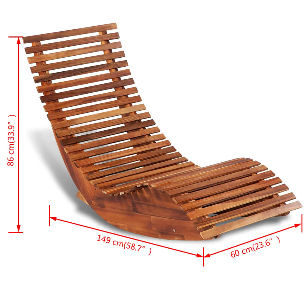 Rocking Sun Lounger Acacia Wood