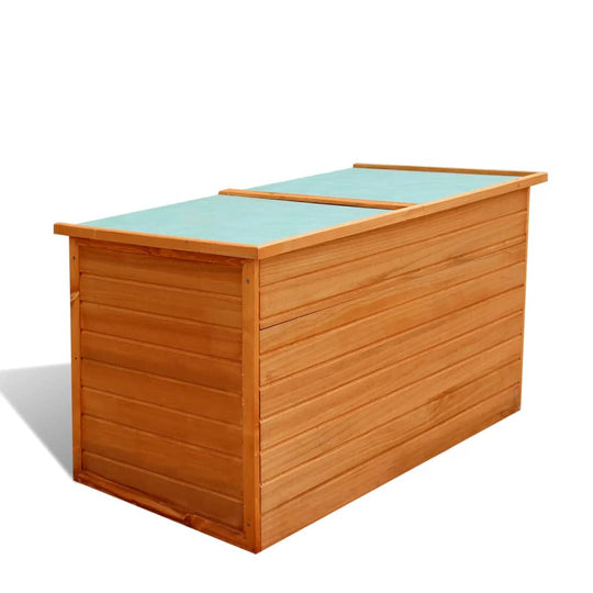 Waterproof wooden storage box for garden, perfect for cushions and outdoor furniture storage, made from high-quality fir wood.