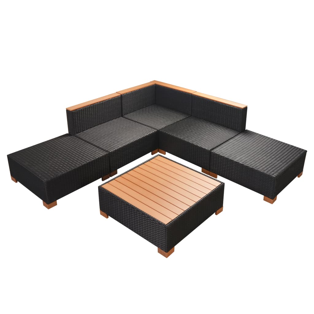 6 Piece Garden Lounge Set with Cushions Poly Rattan , Furniture -> Outdoor Furniture -> Outdoor Furniture Sets , Durable,eligant,Furniture -,Home & Garden -,Modern Design,new-305021,Outdoor Furniture -,Outdoor Furniture Sets,Wooden Furniture