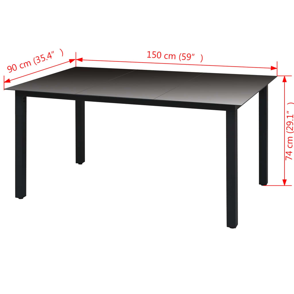 Garden Table 150x90x74 cm Aluminium and Glass , Furniture -> Outdoor Furniture -> Outdoor Tables , Durable,eligant,Furniture -,Home & Garden -,Modern Design,new-305021,Outdoor Furniture -,Outdoor Tables