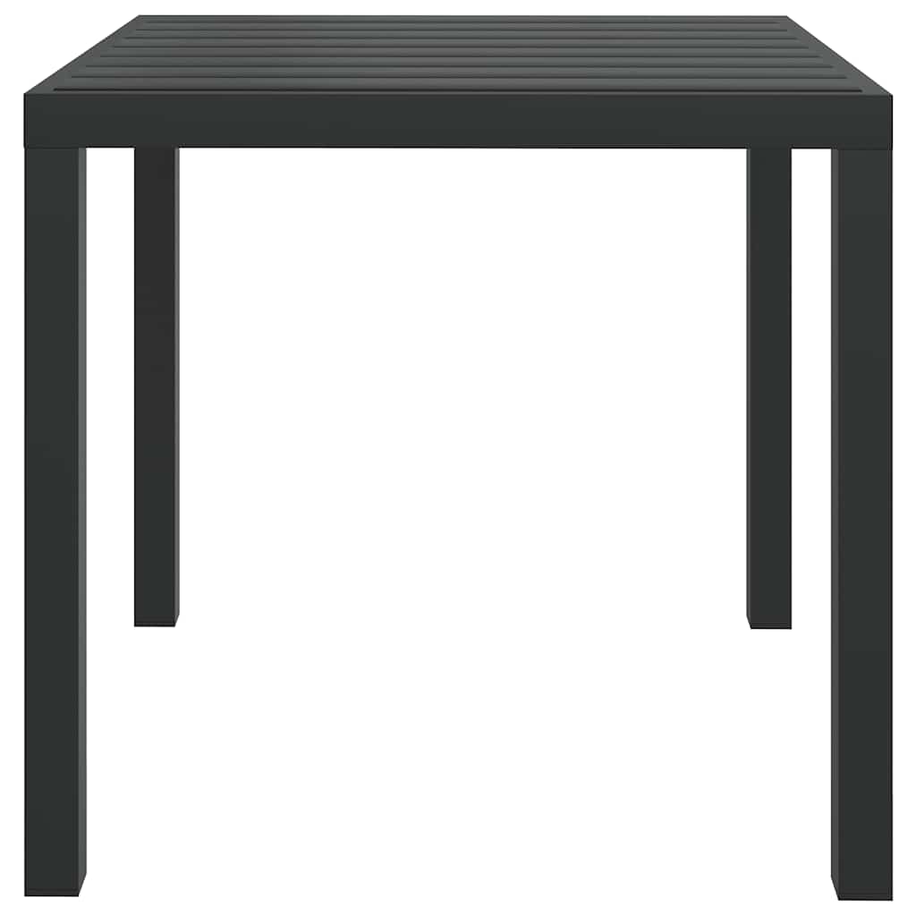 Garden Table 80x80x74 cm Aluminium and WPC in black, weather-resistant with sturdy frame.