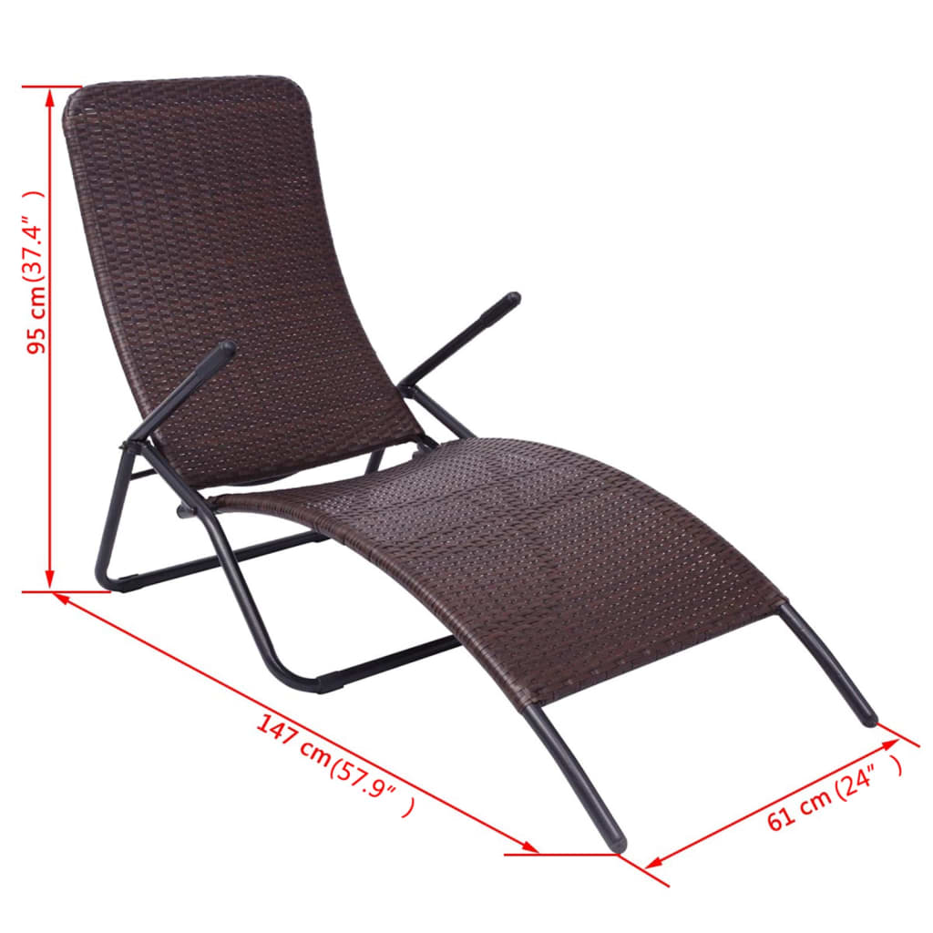 Folding Sun Lounger Poly Rattan , Furniture -> Outdoor Furniture -> Outdoor Seating -> Sunloungers , Durable,eligant,Furniture -,Home & Garden -,Modern Design,new-305021,Outdoor Furniture -,Outdoor Seating -,Sunloungers