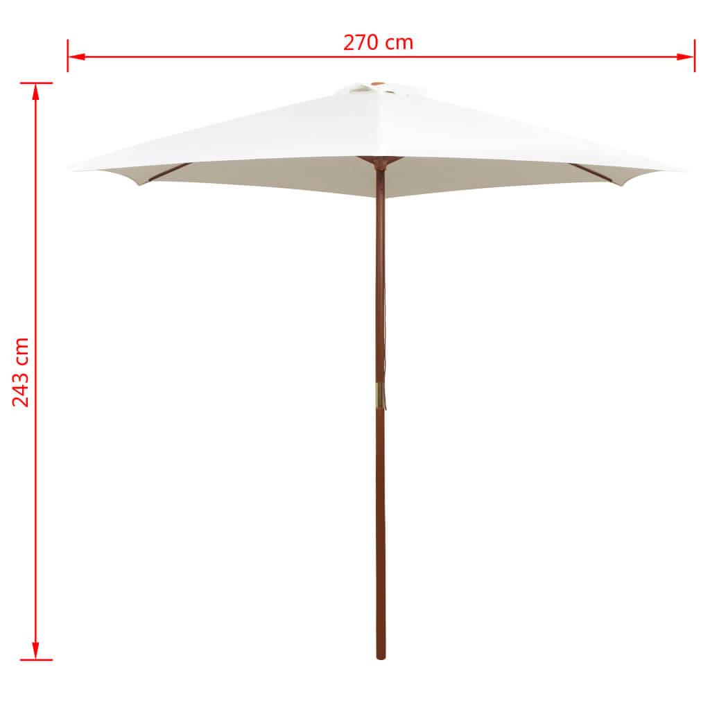 parasol furniture dubai 270x270 cm Wooden Pole Cream