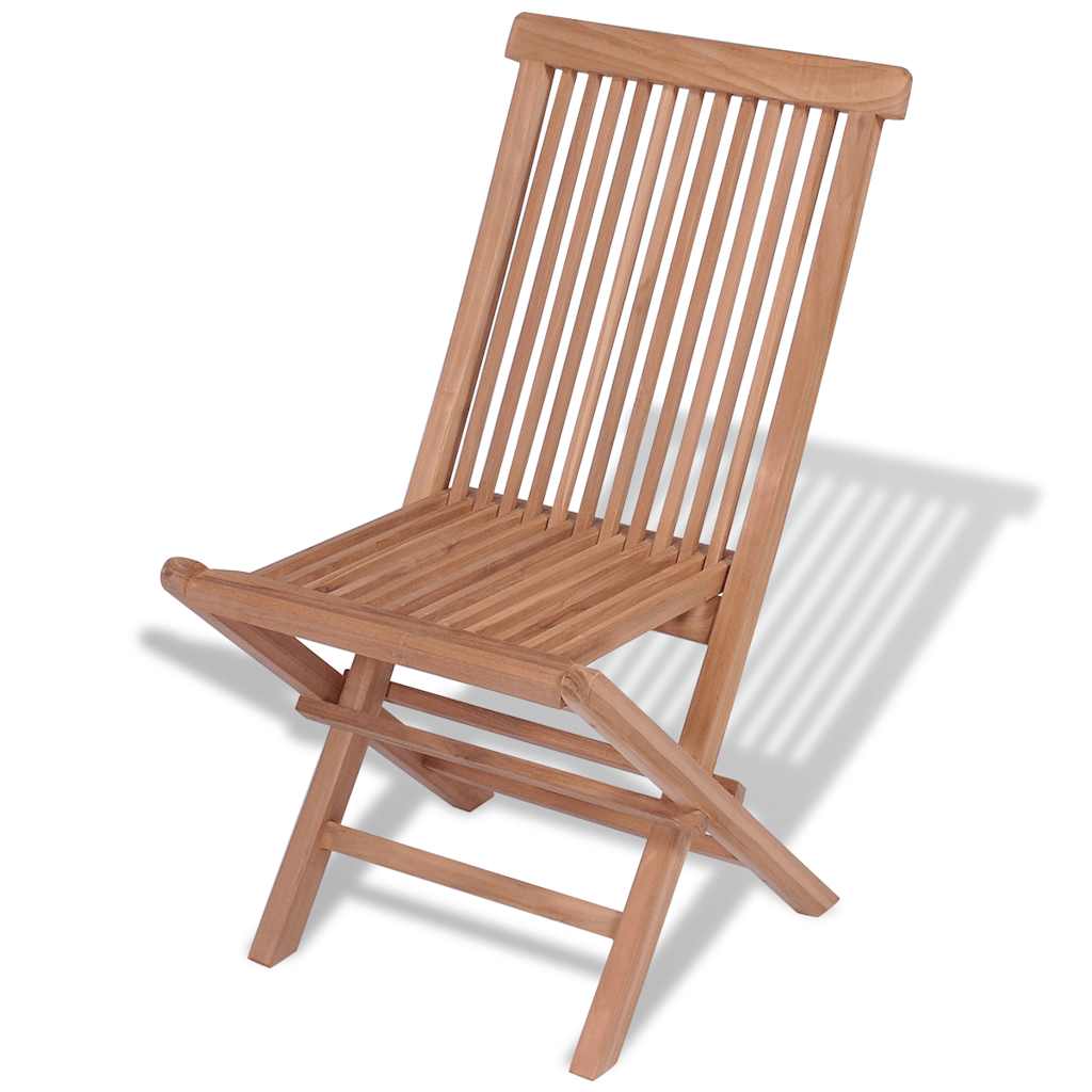 Folding garden chair made of solid teak wood, featuring a timeless design for outdoor use. Perfect for homes, cafes, and lounges.