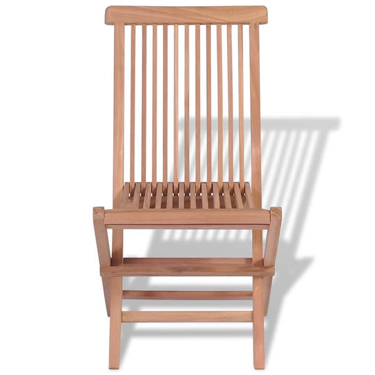 Folding garden chair made of solid teak wood, showcasing a sleek design ideal for outdoor and indoor lounging.