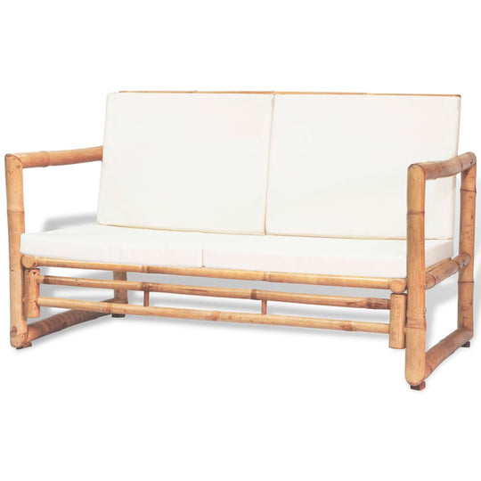 4 Piece Garden Lounge Set with Cushions Bamboo