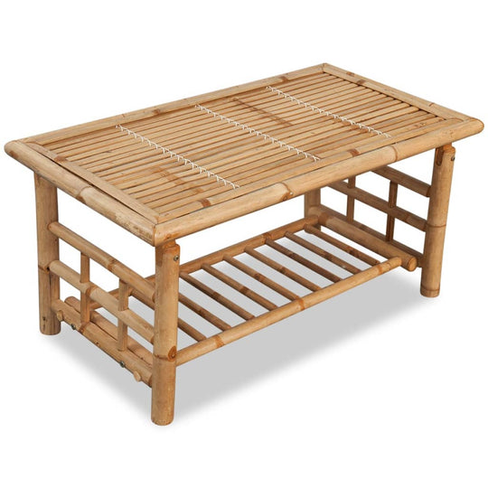 4 Piece Garden Lounge Set with Cushions Bamboo