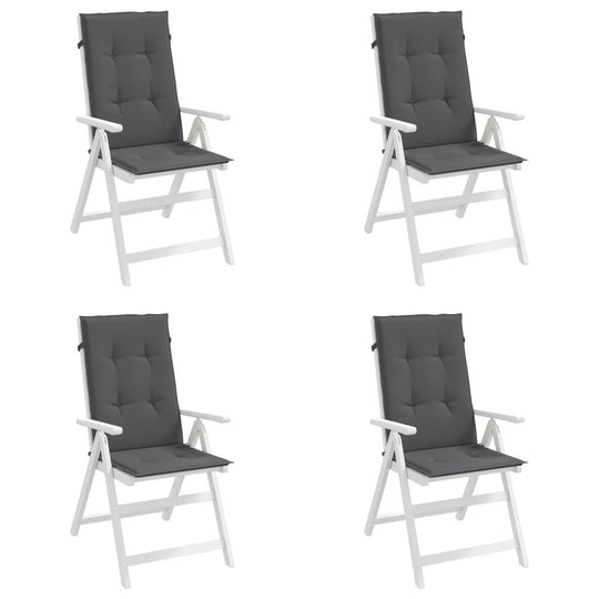 Garden Highback Chair Cushions 4 pcs Anthracite 120x50x3 cm Fabric