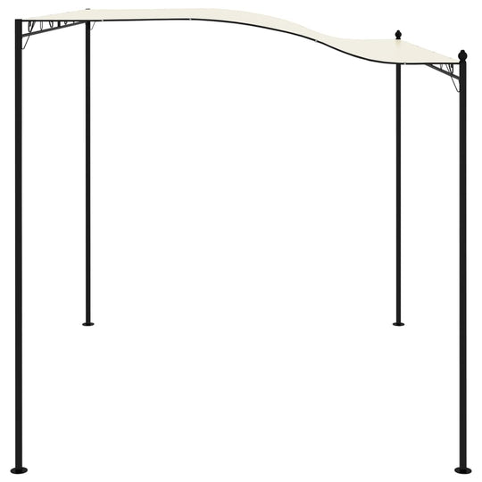 Gazebo in cream white fabric with a sturdy black steel frame, ideal for outdoor gatherings and sun protection.