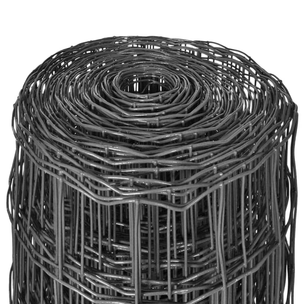 Rolled grey Euro fence steel wire coil for decorative and protective fencing solutions.