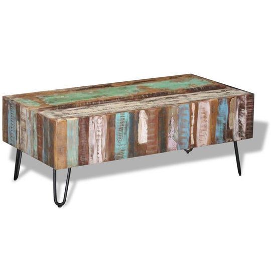 Coffee Table Solid Reclaimed Wood 100x50x38 cm