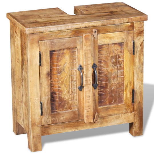 Bathroom Vanity Cabinet with Mirror Solid Mango Wood