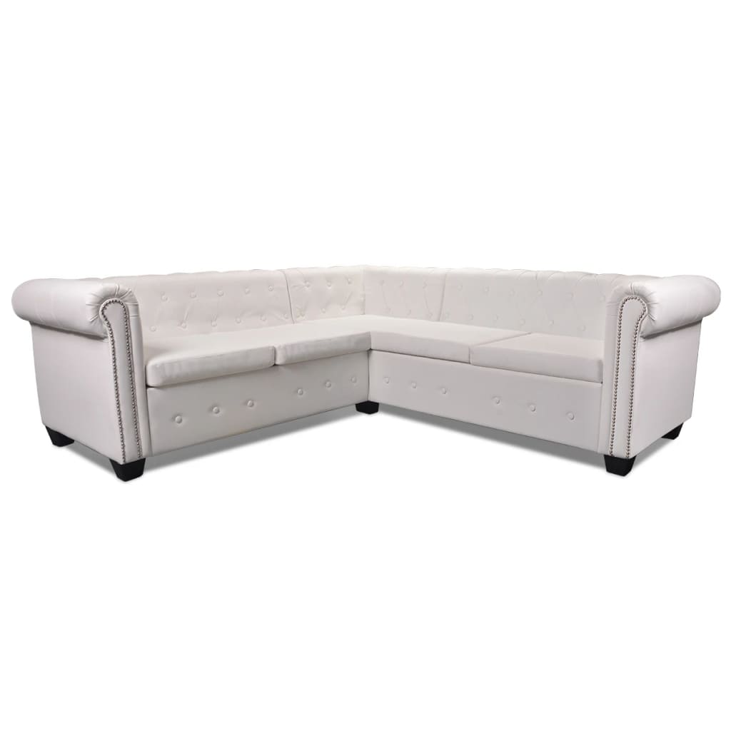 Chesterfield Corner Sofa 5-Seater Artificial Leather