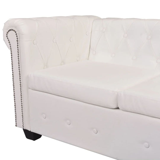 Chesterfield Corner Sofa 5-Seater Artificial Leather