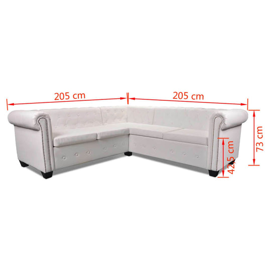 Chesterfield Corner Sofa 5-Seater Artificial Leather