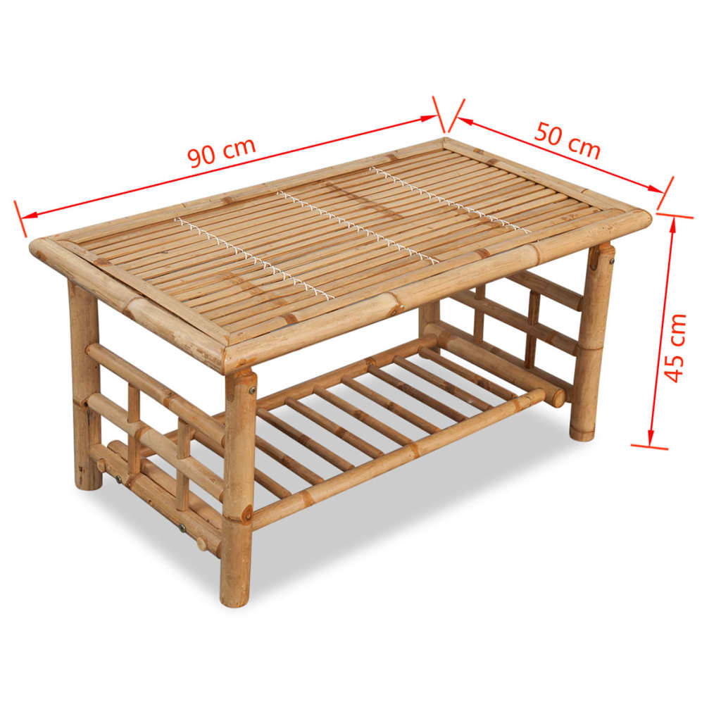 Coffee Table Bamboo 90x50x45 cm , Furniture -> Tables -> Accent Tables -> Coffee Tables , Accent Tables -,Coffee Tables,Durable,eligant,Furniture -,Home & Garden -,Modern Design,new-305021,Outdoor Furniture -,Tables -