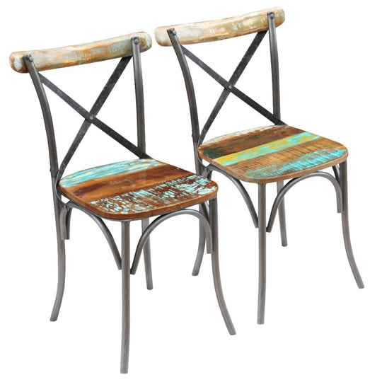 Dining Chairs 2 pcs Solid Reclaimed Wood , Furniture -> Chairs -> Kitchen & Dining Room Chairs , Chairs -,Durable,eligant,Furniture -,Home & Garden -,Home Decor,Kitchen & Dining Room Chairs,Modern Design,new-305021,Wooden Furniture