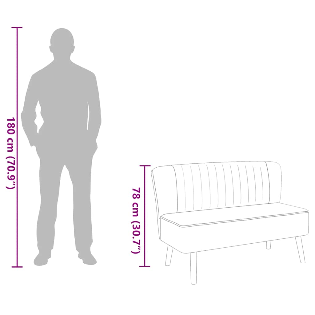 Sofa Fabric 117x55.5x77 cm Light