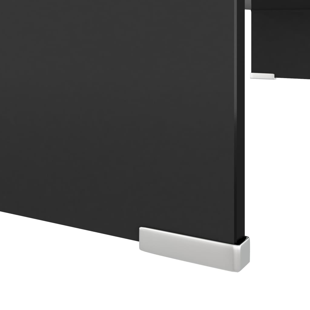 TV Stand/Monitor Riser Glass Black 80x30x13 cm