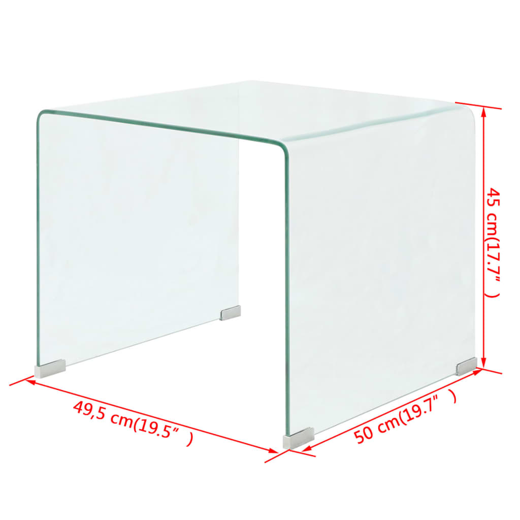 Coffee Table Tempered Glass 49.5x50x45 cm Clear Furniture -> Tables -> Accent Tables -> Coffee Tables