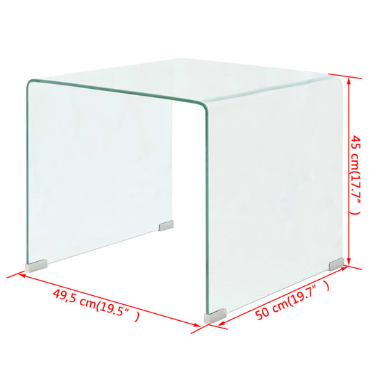 Coffee Table Tempered Glass 49.5x50x45 cm Clear Furniture -> Tables -> Accent Tables -> Coffee Tables