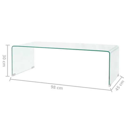 Coffee Table Tempered Glass 98x45x30 cm Clear