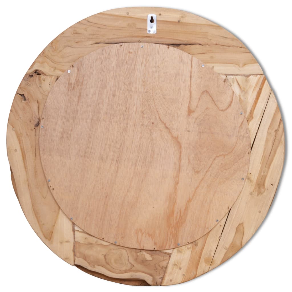 Decorative Mirror Teak 80 cm Round