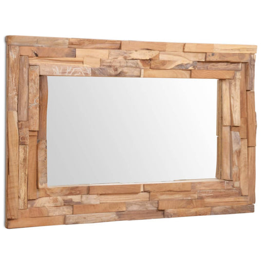 Decorative Mirror Teak 90x60 cm Rectangular