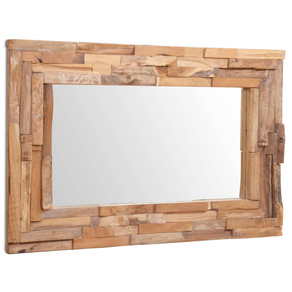 Decorative Mirror Teak 90x60 cm Rectangular