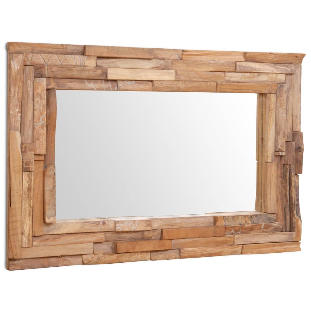 Decorative Mirror Teak 90x60 cm Rectangular