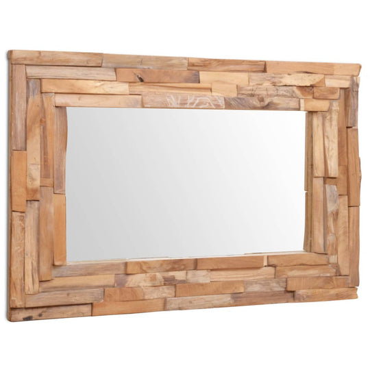 Decorative Mirror Teak 90x60 cm Rectangular