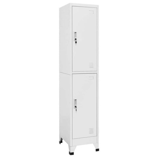 Locker cabinet with 2 lockable compartments, ideal for storage in sports or company changing rooms, 38x45x180 cm.