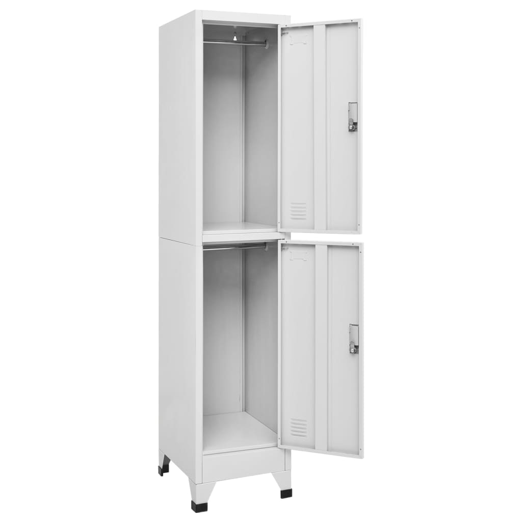 Locker cabinet with 2 compartments, lockable doors, and ample storage for clothes and personal belongings, 38x45x180 cm.