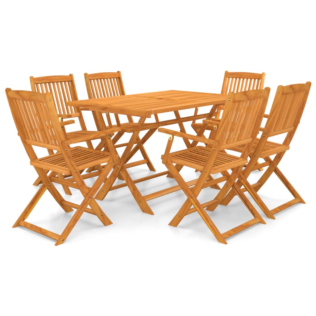 7 Piece Folding Outdoor Dining Set Solid Acacia Wood , Furniture -> Outdoor Furniture -> Outdoor Furniture Sets , Chairs -,Durable,eligant,Furniture -,Home & Garden -,Modern Design,new-305021,Outdoor Furniture -,Outdoor Furniture Sets,Outdoor Seating -,Ta