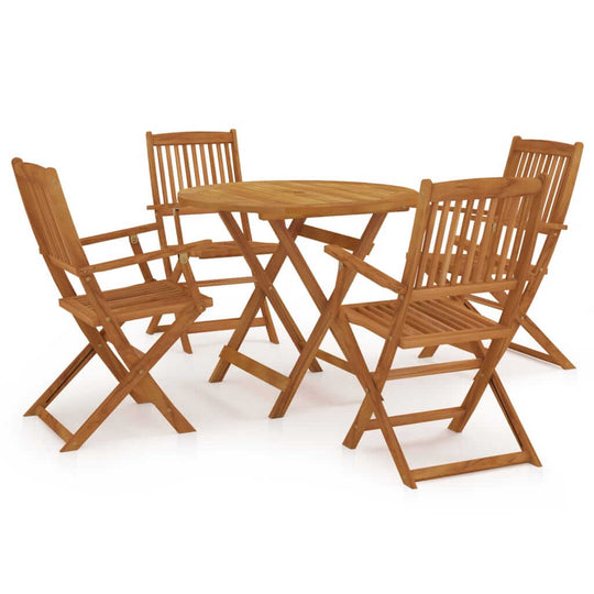 5 Piece Folding Outdoor Dining Set Solid Acacia Wood , Furniture -> Outdoor Furniture -> Outdoor Furniture Sets