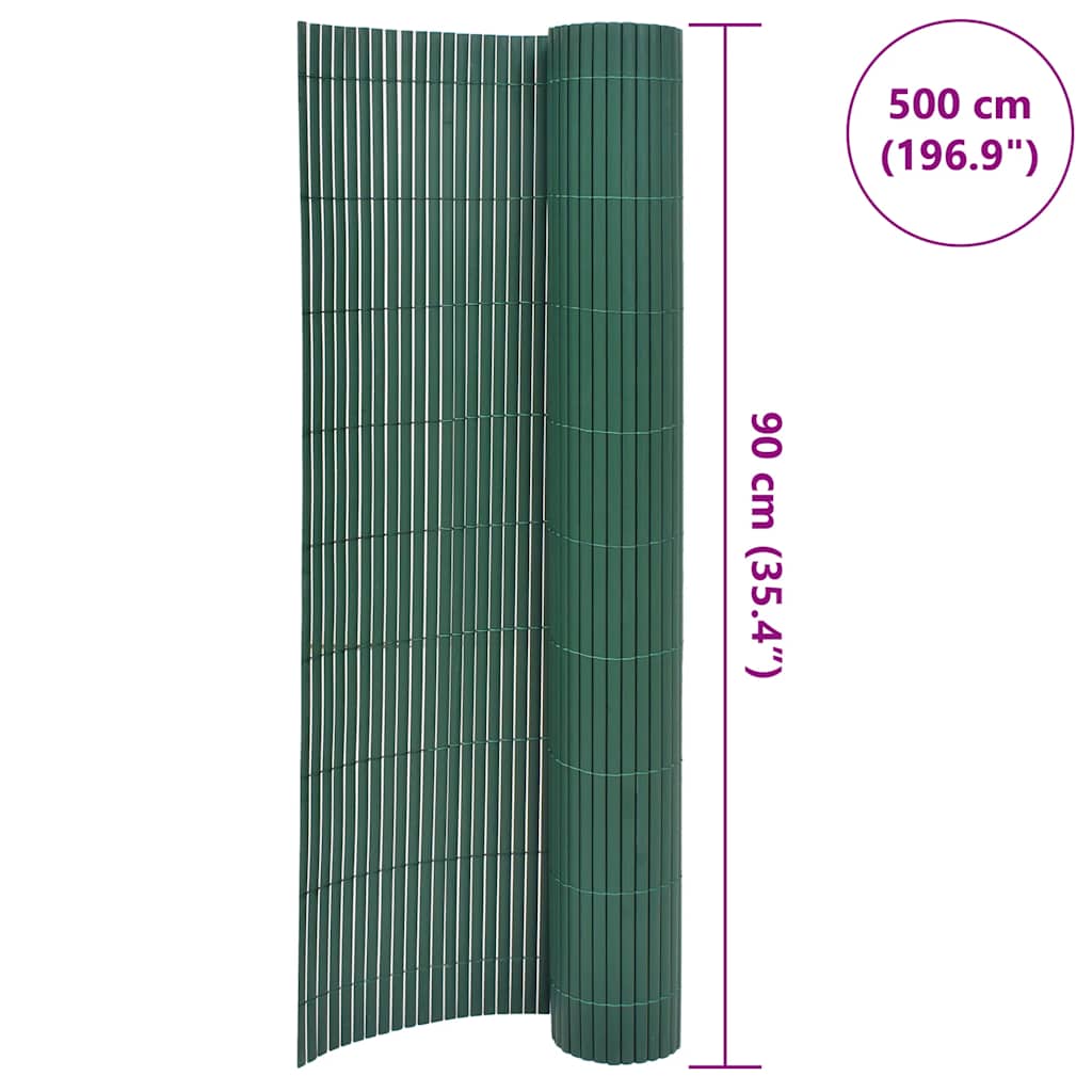 Double-Sided Garden Fence PVC 90x500 cm