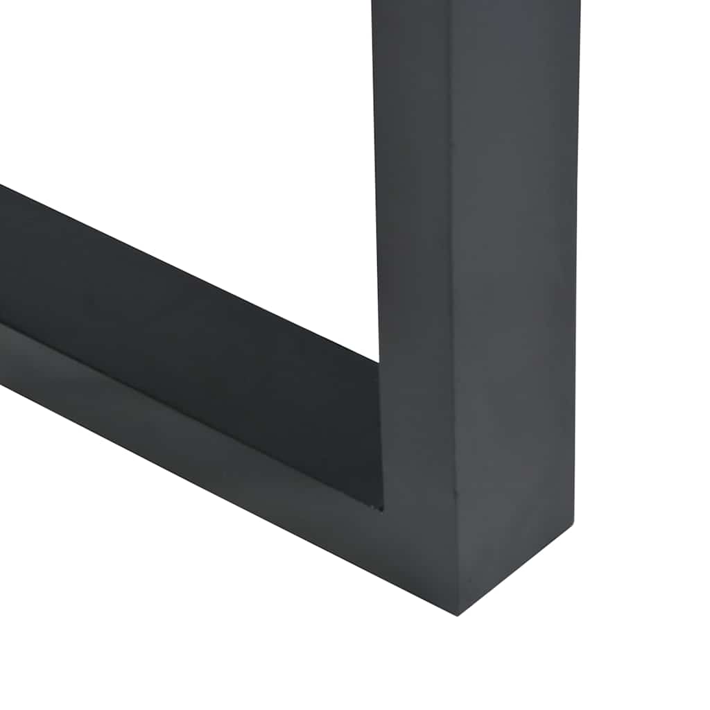 Close-up of the sturdy mahogany legs of the Console Table Teak 100x35x75 cm, showcasing industrial design.