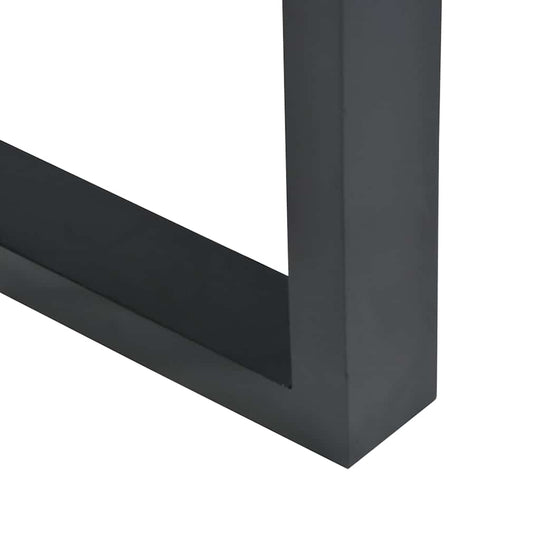 Close-up of the sturdy mahogany legs of the Console Table Teak 100x35x75 cm, showcasing industrial design.