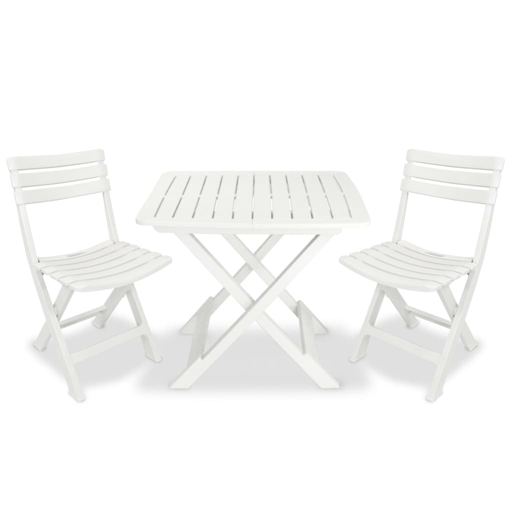 3 Piece Folding Bistro Set Plastic , Furniture -> Outdoor Furniture -> Outdoor Furniture Sets , Durable,eligant,Furniture -,Home & Garden -,Modern Design,new-305021,Outdoor Furniture -,Outdoor Furniture Sets,white