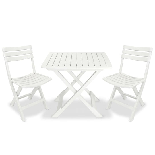 3 Piece Folding Bistro Set Plastic , Furniture -> Outdoor Furniture -> Outdoor Furniture Sets , Durable,eligant,Furniture -,Home & Garden -,Modern Design,new-305021,Outdoor Furniture -,Outdoor Furniture Sets,white