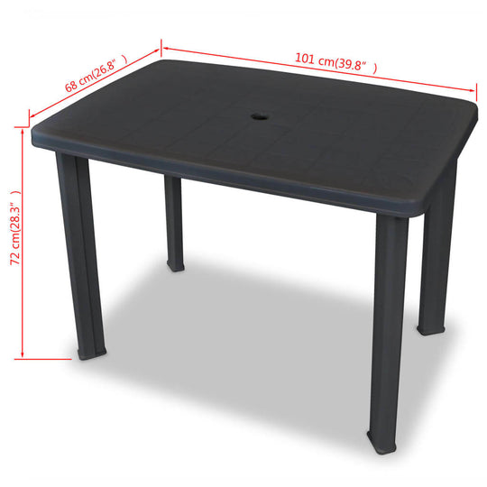 Garden Table  101x68x72 cm Plastic