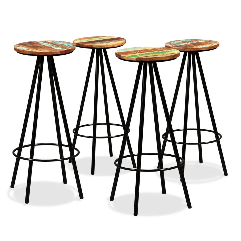 Bar Stools 4 pcs Solid Reclaimed Wood , Furniture -> Chairs -> Table & Bar Stools