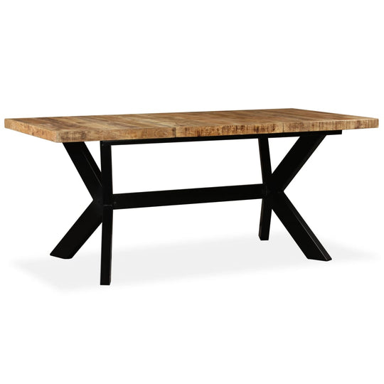 Dining Table Solid Mango Wood and Steel Cross 180 cm , Furniture -> Tables -> Kitchen & Dining Room Tables , Furniture -,Kitchen & Dining Room Tables,new-305021,Tables -