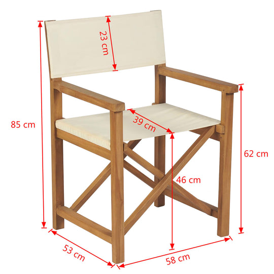 Folding Director's Chair Solid Teak Wood